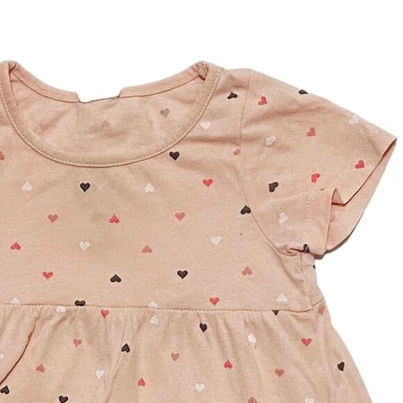 H&M Pink Heart Print Short Sleeve Dress - Picture 2 of 3